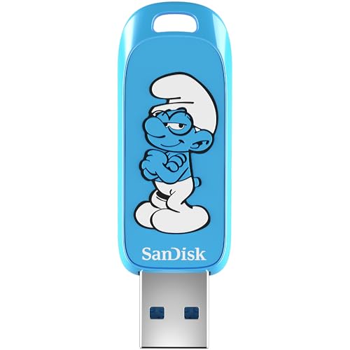SANDISK 64GB Pendrive Smurfs, Edición Papa Smurf - Hasta 130MB/s, USB