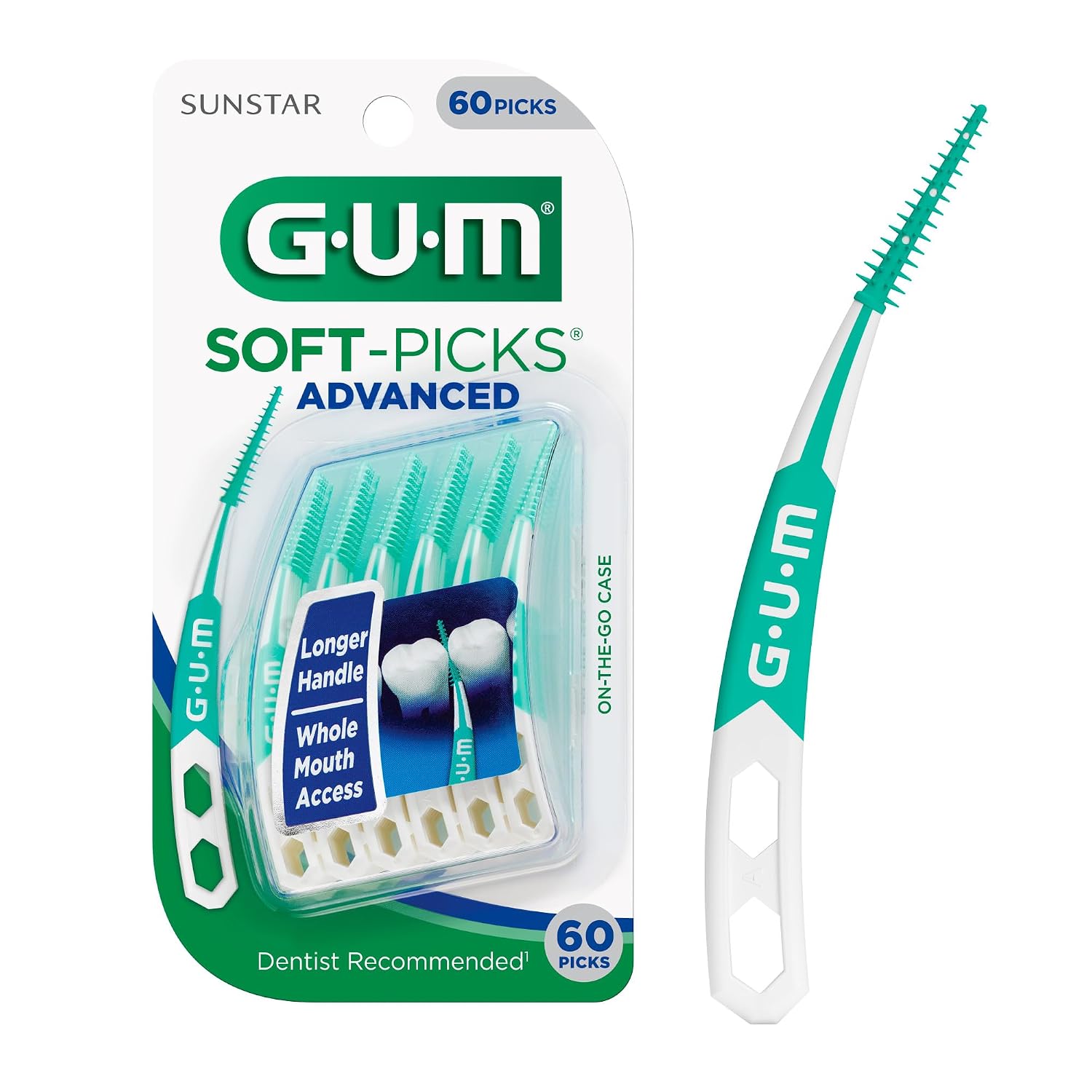 Palillos Interdentales GUM Soft-Picks Advanced, 60 Unidades