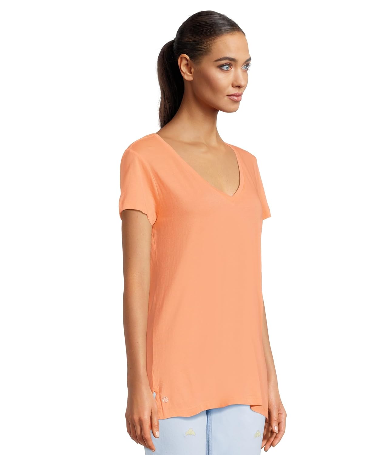 Lilly Pulitzer, Mujer, Meredith Tee, Papaya, XX-Small