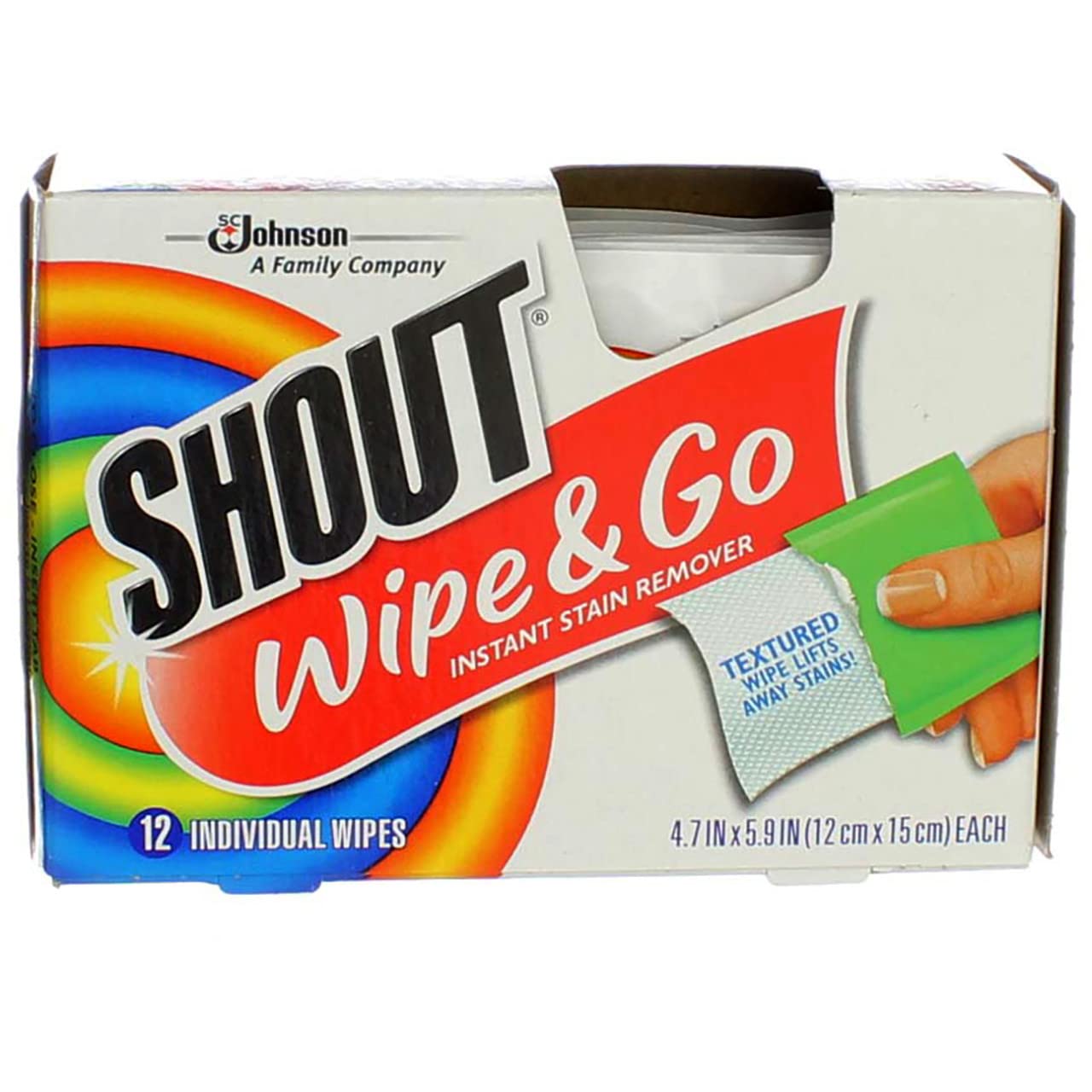 Toallitas Shout Wipe & Go Removedor de Manchas Instantáneo 12 pzas (Paquete de 5)