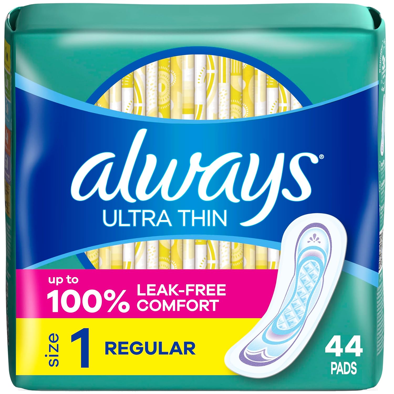 Toallas Femeninas Always Ultra Thin para Mujeres, Tamaño 1 Absorbencia Regular, Sin Wi