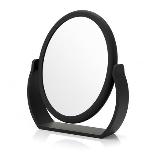 Espejo de Tocador Oval Danielle Creations Soft Touch, Negro, Aumento 1x/7x