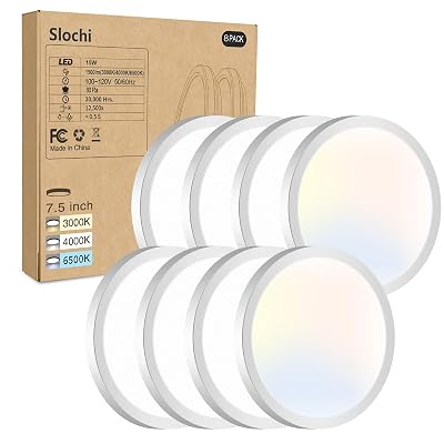 Paquete de 8 Lámparas LED Empotradas para Techo, 3000K-4000K-6500K y Equivalente a 100W