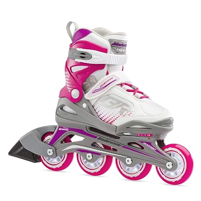 Patín en línea Bladerunner by Rollerblade Phoenix Girls ajustable para fitness, blanco