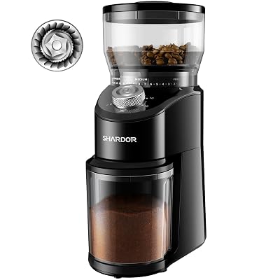 Molino de Café SHARDOR con Muelas Cónicas, Molinillo Eléctrico Ajustable con 14 Preci