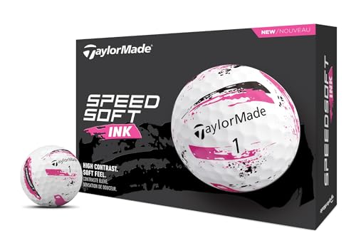 Pelotas de Golf TaylorMade SpeedSoft Ink, Rosa, 1 Docena