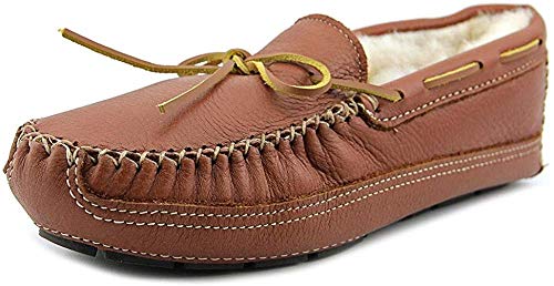Pantufla Minnetonka Men's Sheepskin Moose, Carmel, 9 M US