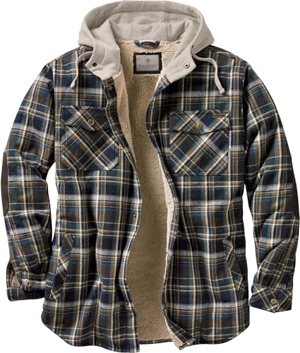 Chamarra Camisa Franela Cuadros Legendary Whitetails para Hombre con Capucha y Forro Berber