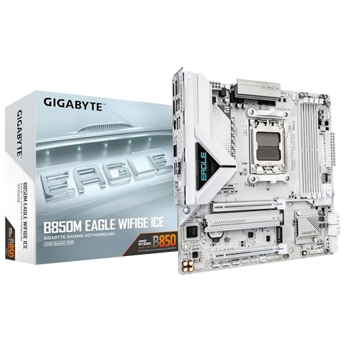 Placa Madre GIGABYTE B850M Eagle WIFI6E Ice para Computadora Gaming - Compatible con AMD Ryzen