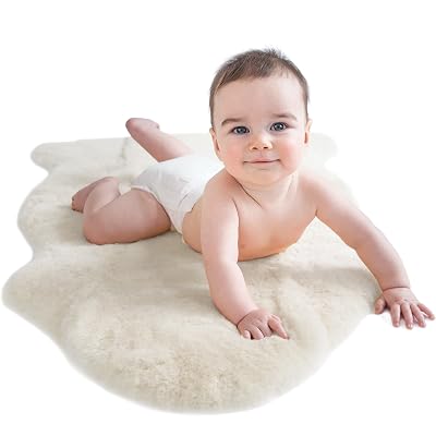 Tapete de Lana Woolino Luxuriosamente Suave y Esponjoso para Dormitorio, 100% Lana Natural Australi