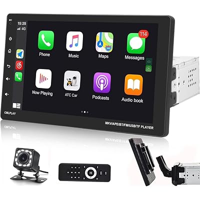 Estéreo para Auto Camecho Carplay Single Din con Bluetooth, Radio para Auto con Pantalla Táctil de 9"