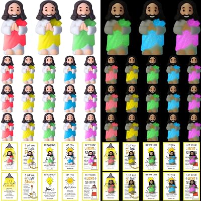 CroBlissful 30 Sets Mini Jesus Figurines Bulk Christian Halloween Favors