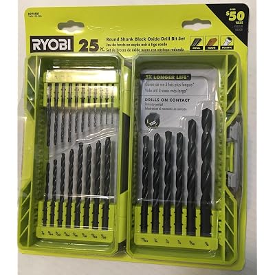Juego de 25 Brocas Helicoidales RYOBI Black Oxide Vástago Redondo A972501