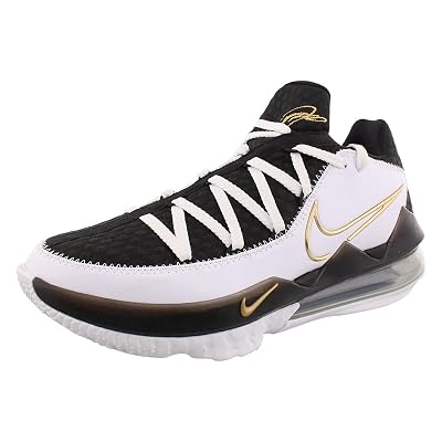 Nike Hombre Lebron 17 Low CD5007 101 Negro/Blanco/Oro Metálico - Talla 8