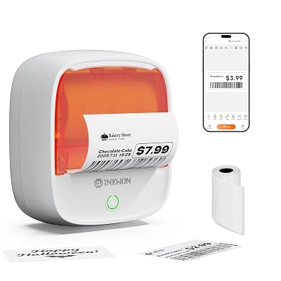 Máquina etiquetadora InkWon B21 con cinta, cinta impermeable de 2 pulgadas de ancho, Bluetooth