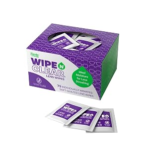 Flents Wipe 'N Clear Premium, Toallitas Limpiadoras de Lentes Prehumedecidas, 75 Unidades