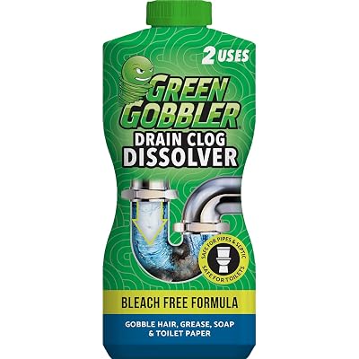 Green Gobbler Disolvente para Destapar Tuberías, Abre Tuberías-Limpiador, Removedor de Obstrucciones en Inodoros, 3