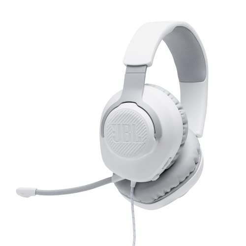 JBL Quantum 100 - Auriculares gaming over-ear alámbricos - Blanco, Large