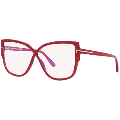Armadura de Gafas Tom Ford FT 5828-B BLUE BLOCK Rojo Brillante/Filtro Azul 60/7/135 Mujer