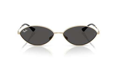 Gafas de Sol Ray-Ban RB3757 Kai Oval, Oro Pálido/Gris Oscuro, 56 mm