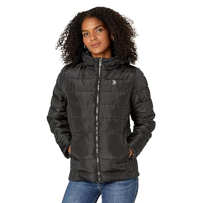 U.S. POLO ASSN. Abrigo Puffer Canal Mixto Peluche Sintético Negro XL