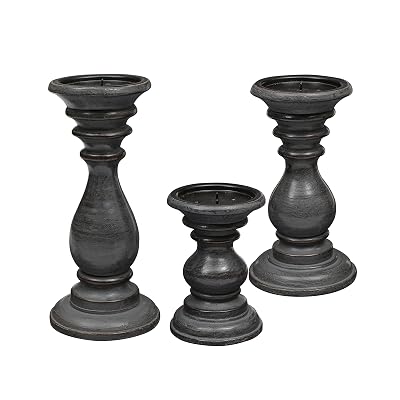 Soportes para Velas de Madera para Velas de Pilar, Columnas Torneadas Redondeadas, Maderas Sostenibles