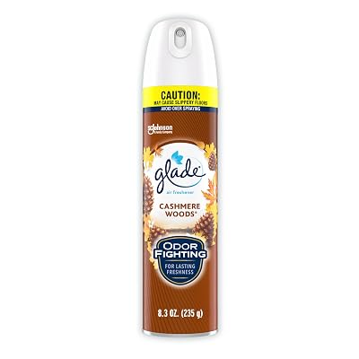 Spray Ambientador Glade, Cashmere Woods, 8.3 oz