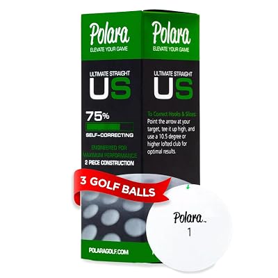 Pelotas de Golf Polara Ultimate Straight Auto-Correctoras, Paquete de 3