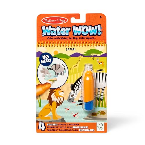 Melissa & Doug Water Wow! Safari Bloc de actividades reutilizable que revela colores