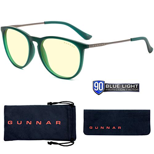 GUNNAR - Gafas para Gaming y Computadora - Bloquea 65% de Luz Azul - Menlo, Emerald, A