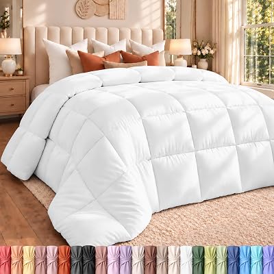 Utopia Bedding Edredón Queen, Inserto de Edredón, Blanco, 88 x 88 Pulgadas