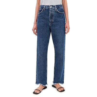 Jeans rectos AGOLDE para mujer, cintura media 90s, Fountain, 26