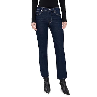 Veronica Beard Jean Jeans para Mujer Leah Mid Rise Straight Leg, Equinox Blue, 24