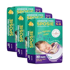 Protectores Nocturnos Sposie, Detiene Fugas de Pañal, Talla 4-6, 90 Ct