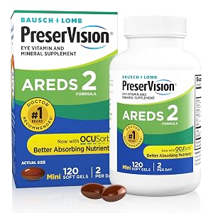 Vitaminas para los Ojos PreserVision AREDS 2 Suplemento de Luteína 120 Cápsulas Blandas