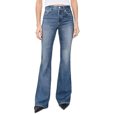 rag & bone Women's Rb Miramar Ponte Dahlia Mid Rise Flare Jeans, Cosmo, 28