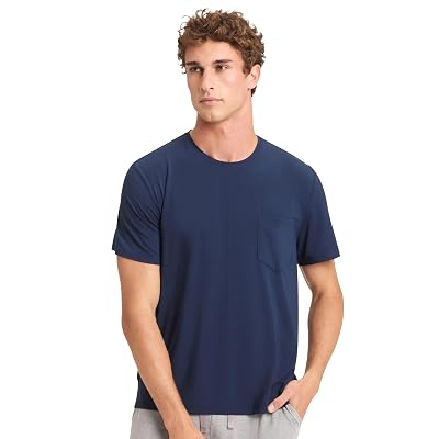 Camiseta de Descanso Cozy Earth para Hombre Stretch-Knit Azul Marino