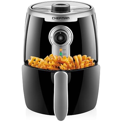 Freidora de Aire Compacta Chefman Pequeña para Cocina Saludable, 2 Qt Antiadherente, Fácil de Usar