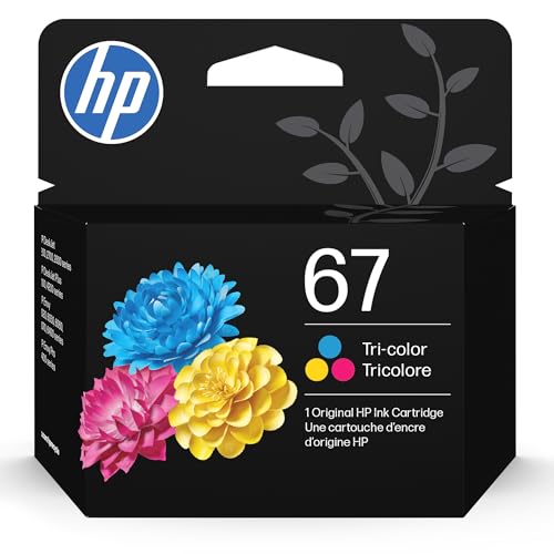 Cartucho de Tinta HP 67 Tricolor | Compatible con DeskJet 1255, 2700, 4100 Series, Envy