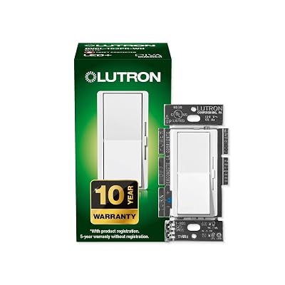 Interruptor Dimmer Lutron Diva LED+ , Dimmer de Palanca, Polo Simple/3 vías