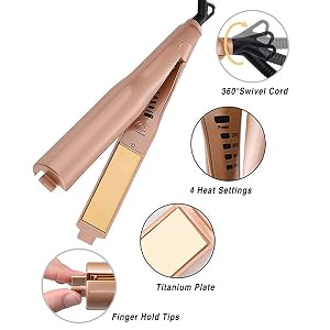 Planchas para el cabello configuración 284-428°F 110-240V Rizador 2 en 1 Twist