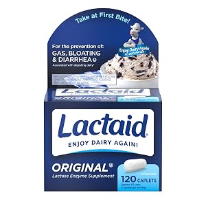 Lactaid Original Strength Caplets para Intolerancia a la Lactosa, 120 Ct