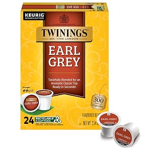 Cápsulas de Té Negro Earl Grey Twinings K-Cup para Keurig, 24 unidades (paquete de 1), Aroma