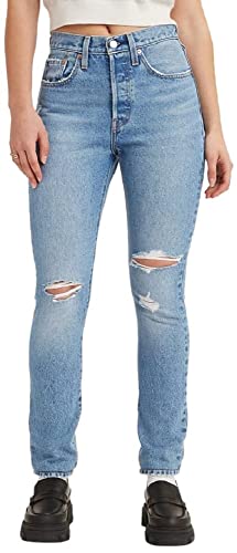 Jeans Skinny 501 para Mujer Levi's, Índigo Medio Destructido (Nuevo), 26