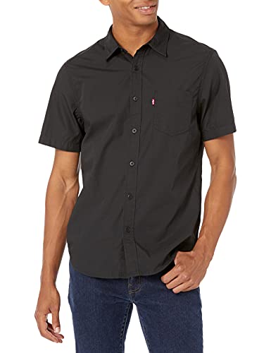 Camisa Levi's para Hombre Classic 1 Bolsillo Manga Corta Abotonada, Jet Black, 3X-Large