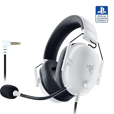 Razer BlackShark V2 X Auriculares Gaming Alámbricos para PlayStation, Blanco