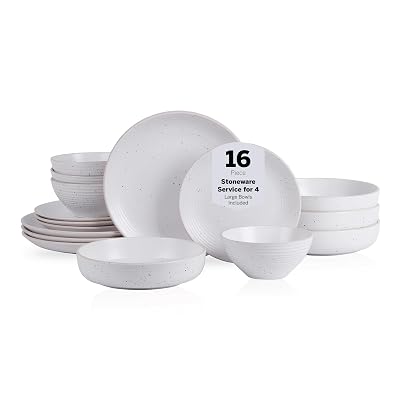 Stone Lain Lauren Stoneware, Juego de Platos y Tazones Rústicos, Vajilla, Servicio para