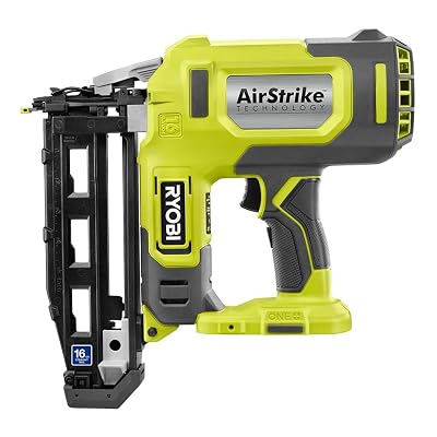 Clavo Terminador RYOBI ONE+ 18V Calibre 16 Inalámbrico AirStrike (Solo Herramienta), P326, Verde