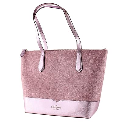 Kate Spade New York Lola Glitter Large Top Zip Tote Shoulder Bag Rose Pink