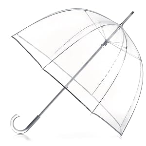 Paraguas Totes Signature Clear Bubble, Impermeable y a Prueba de Viento - Perfecto para Bodas,